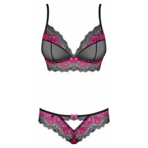 Set Sexy Obsessive Tulia din Dantelă Negru L-XL