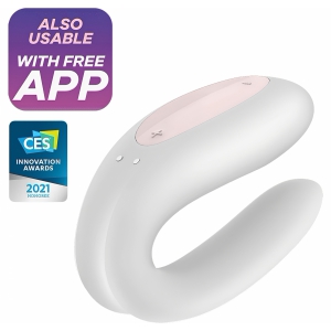 Vibrator Satisfyer Double Joy pentru Cupluri Alb