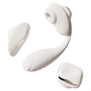 Vibrator DEYA Purtabil cu Telecomandă și Suctiune Alb Vibrator DEYA Purtabil cu Telecomandă și Suctiune Alb pe Domnisoare.ro