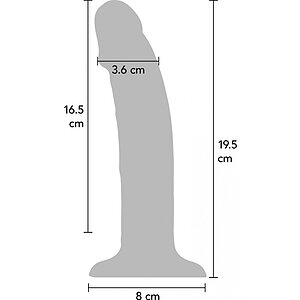 Vibrator Dong 19,5 cm Reîncărcabil IPX7, Compatibil Hamuri Mov
