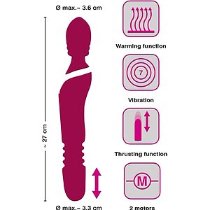 Vibrator Javida Warming And Thrusting Roșu