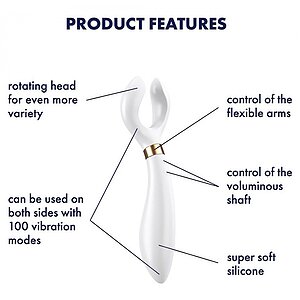 Vibrator Pentru Cuplu Multifun 3 Alb