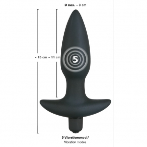 Vibrator Plug Medium Velvet Negru