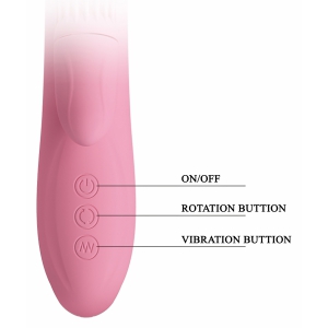 Rabbit Chris Rotativ Reîncărcabil cu Limbă și Braț Pentru Clitoris Roz