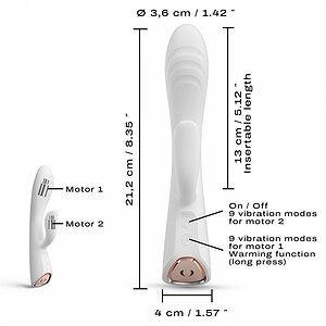 Vibrator Rabbit Dorcel Flexi Heating Alb