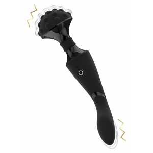 Vibrator Shiatsu Flexibil cu Două Motoare Negru