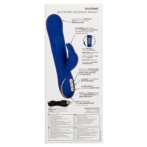 Vibrator Silicone Rotating Rabbit Albastru