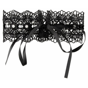 Zgardă Choker Rhinestones Negru
