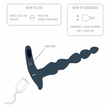 Vibrator Anal ELIXER Double Albastru