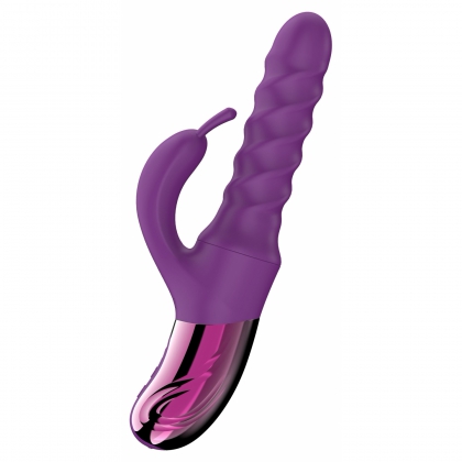 Vibrator Rotativ Cu Împingere Swirl Rabbit Mov