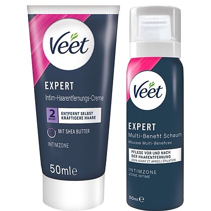 Veet EXPERT Set Epilare Intimă Cremă și Spumă