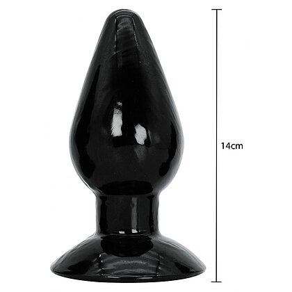 Plug Anal XXL 14 cm — Negru, Bază Lată Pentru siguranță