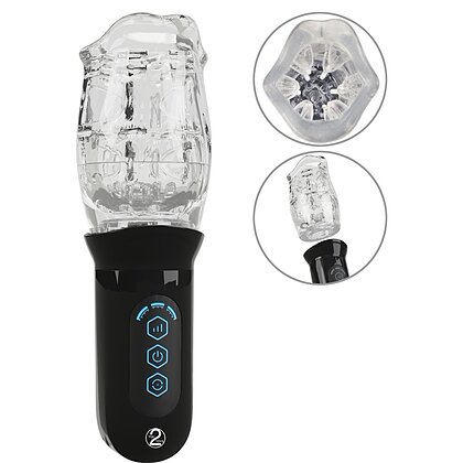STROKER Masturbator Rotativ Transparent 4 Moduri Transparentă