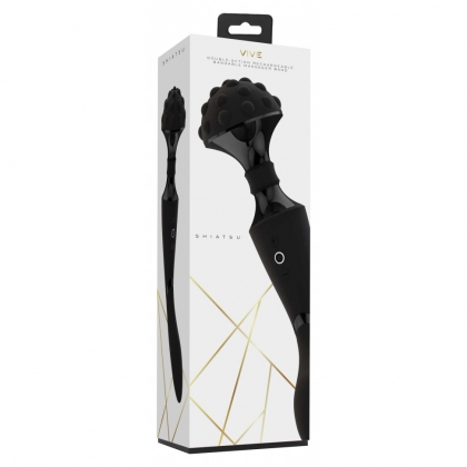 Vibrator Shiatsu Flexibil cu Două Motoare Negru