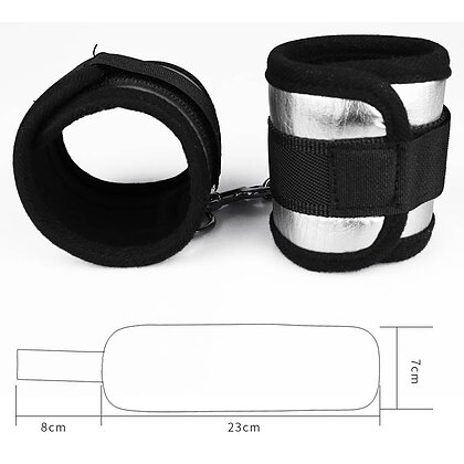 Cătușe Lovetoy Struggle My Handcuff — Neopren Argintiu