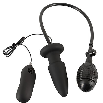 Inflatable Vibrating Anal Plug Negru