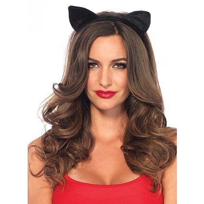 Velvet Cat Ear Headband Leg Avenue Negru