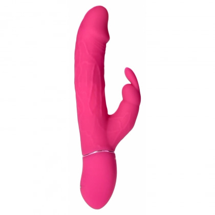 Rabbit Thrill Bunny Vibrator Reîncărcabil, Stimulator Dublu G Roz