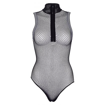 Body Leg Avenue Zip Up Fishnet Negru XS-L