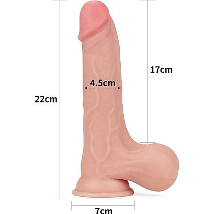 Dildo 22 cm Sliding Skin Dual-Layer – Textură Realistă