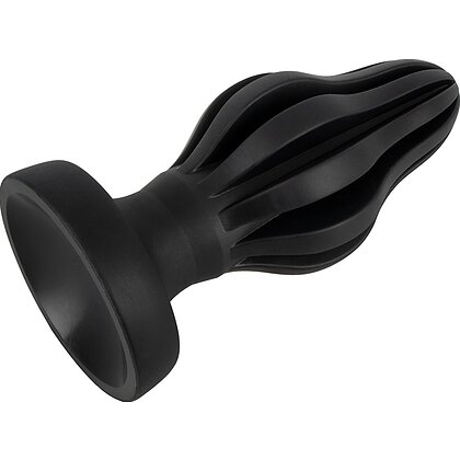 ANOS Super Soft Plug Anal 7 cm — Ventuză, Fixare Hands-free Negru