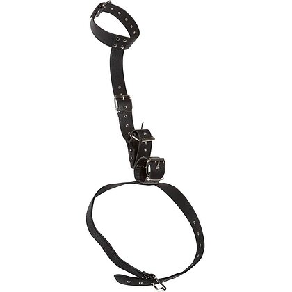 Bad Kitty Set Guler + Cătușe Reglabile Mâini Talie Negru