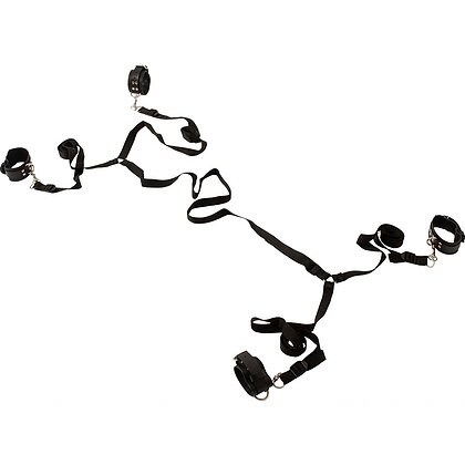 Set Restricții Pentru Pat H Belt și Cătușe Negru