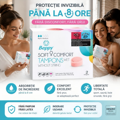 Beppy Soft Comfort Wet Tampon Intern Invizibil, 2 buc