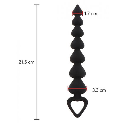 Bile Anale ToyJoy Heart Beads Negru