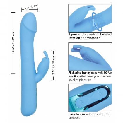 CalExotics Elite Rotating Rabbit Albastru - 10 Funcții