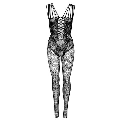 Catsuit Daring Intimates Hex And Lace Net Negru S-L