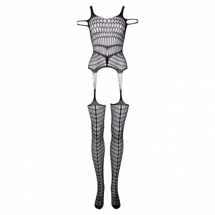 Catsuit Le Desir Shredded Negru S-L