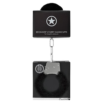 Cătușe Beginners Handcuffs Furry Negru