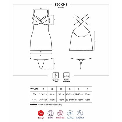 Chemise Obsessive 860-CHE Roșu L-XL