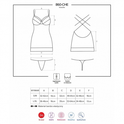 Chemise Obsessive 860-CHE Roșu S-M