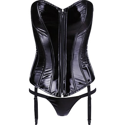 Corset Black Level Vinyl Ivanna Negru 2XL