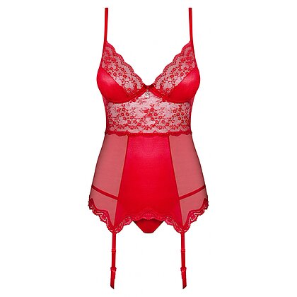 Corset Cu Portjartier Obsessive Lovica Roșu 2XL