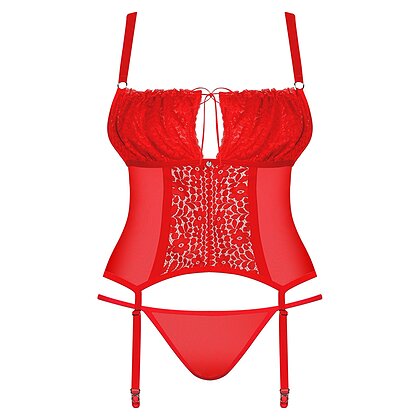 Corset Obsessive Blossmina Roșu 4XL-5XL
