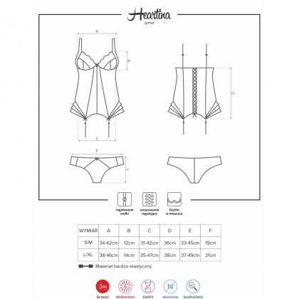 Corset Obsessive Heartina Negru S-M
