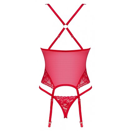 Corset Obsessive Lacelove Roșu XL-2XL