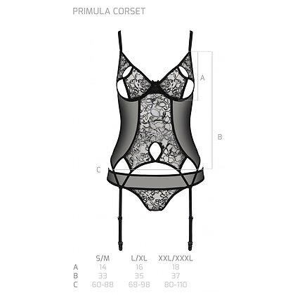 Corset Passion Eco Primula Negru L-XL