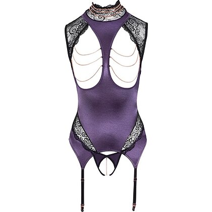 Corset Și Chilot Decupat Abierta Fină Mov L