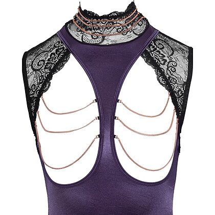 Corset Și Chilot Decupat Abierta Fină Mov L
