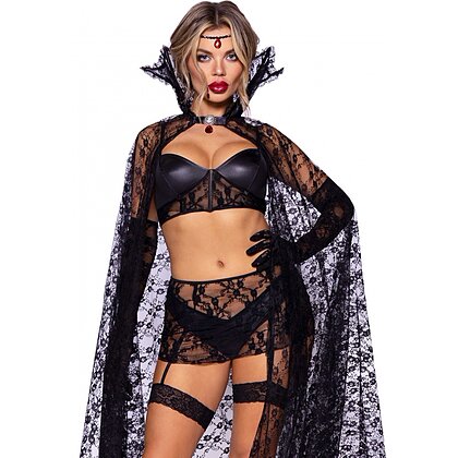 Costum Leg Avenue Seductive Vampire în Lace Negru S