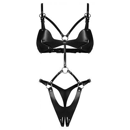 Crotchless Body Dame Controle Negru S-L