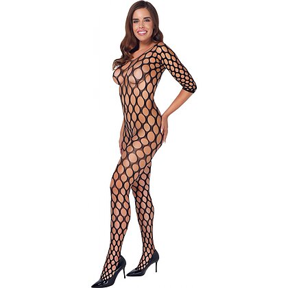 Crotchless Catsuit Cottelli Collection Forbidden Negru S-L