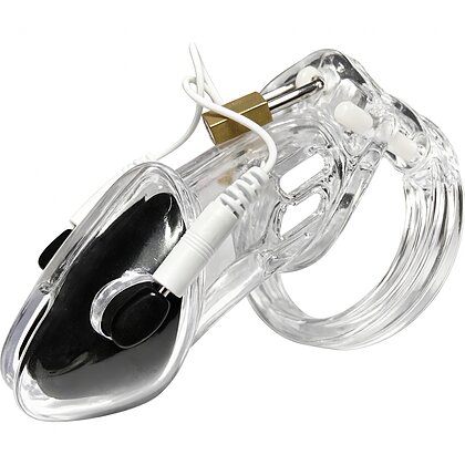 Cușcă Penis Electrică Discretă cu Telecomandă Transparent