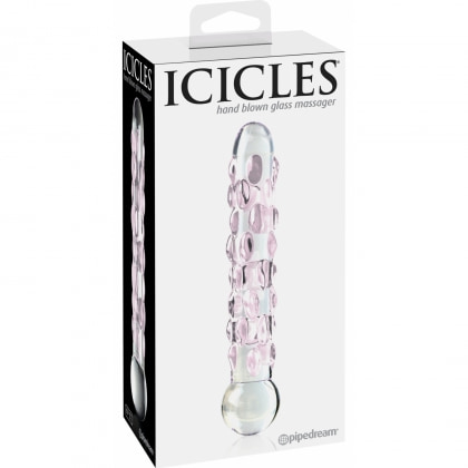 Dildo Icicles Hand Blown Glass 17.8cm Transparent