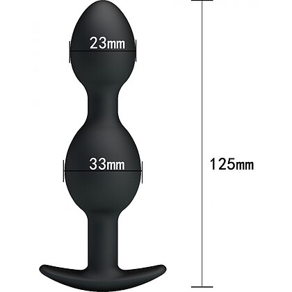 Vibrator Anal Cu Bile Metalice În Interior Negru
