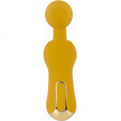 Dublu Vibrator curbat – 2 Motoare, 10 Moduri, Reîncărcabil Galben